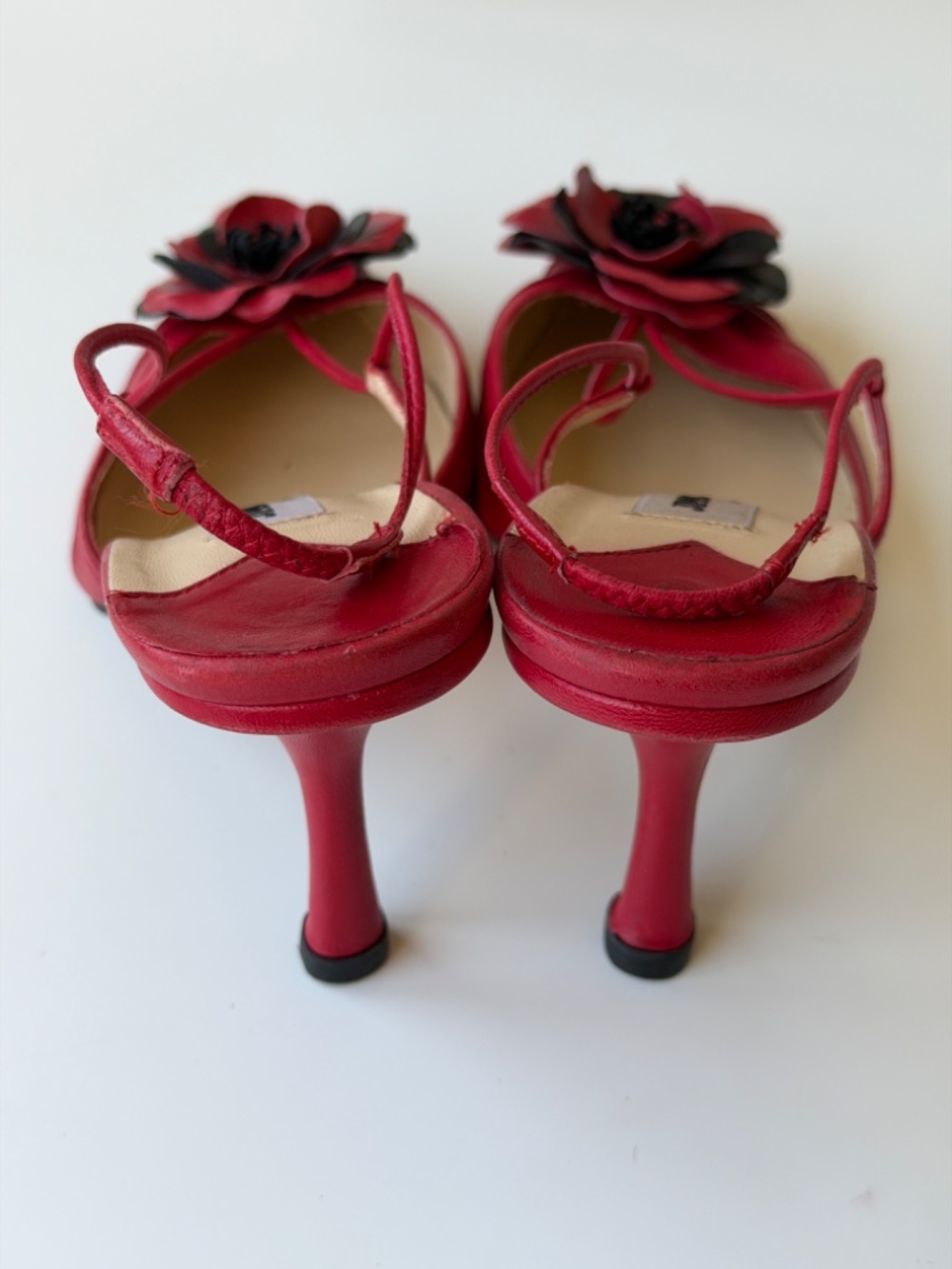 Vintage Jimmy Choo red leather slingback heels IT 39 - Picture 7 of 10